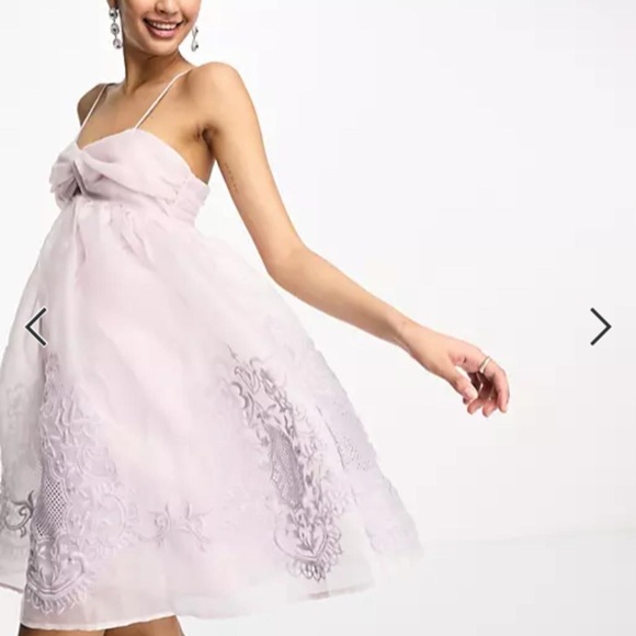 sachin and babi light blue dress ASOS Design Mustard Floral Embroidered Tie Up Back Belted Dress- Size – The  Saved Collection main image 0